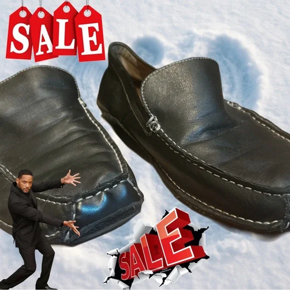Like New Men's Black Leather Loafers size 11.5 - 12 - Picture 2 of 8